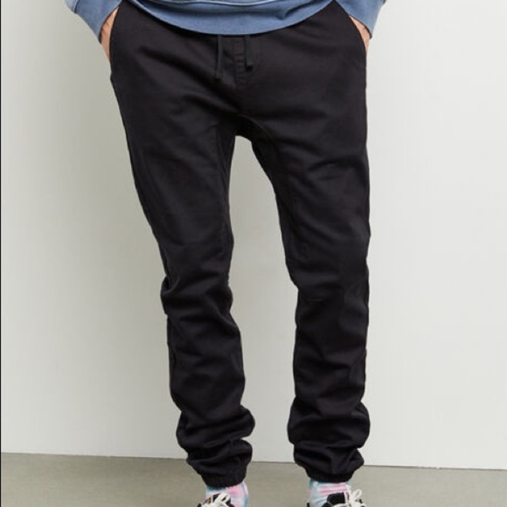 Brand New Men’s Black Track Pants with Red Logo